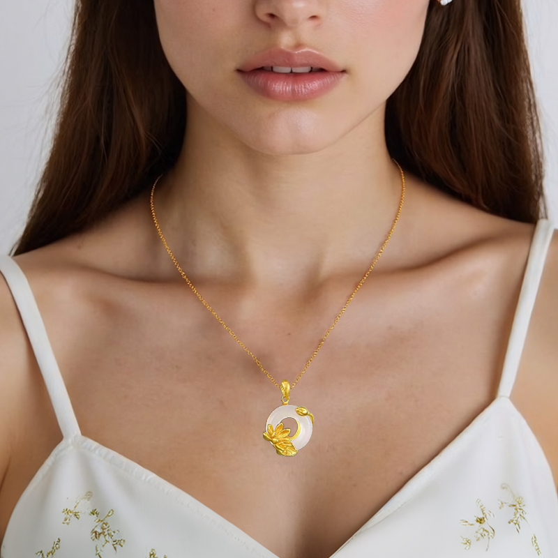 [JCK Jewelry Show Exclusive] ✨ Hand-Polished by Uygur Artisans - Natural Hetian Jade Peace Pendant Necklace 🍀 | Protection & Prosperity with 26 Health-Boosting Trace Elements 💚 | Includes Certified Gift Box 🎁