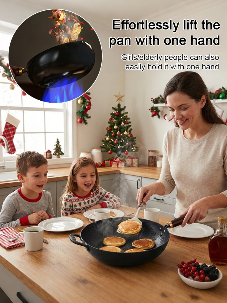 🔥🍳【Christmas Cooking Special】Explore the revolution of pure iron nonstick pans! Unleash deliciousness and nutrition! 🎈