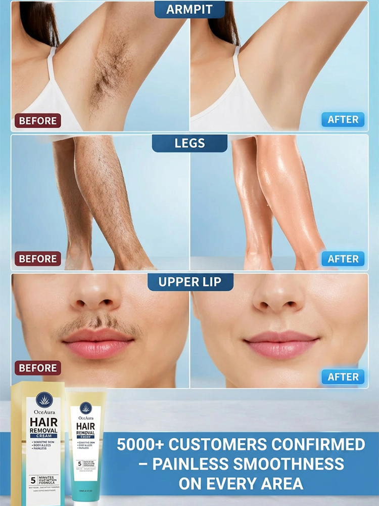 ✨ Gentle hair removal cream | Visible results in 4 minutes | Painless experience | Delicate fragrance scent | No razor burns ✨
