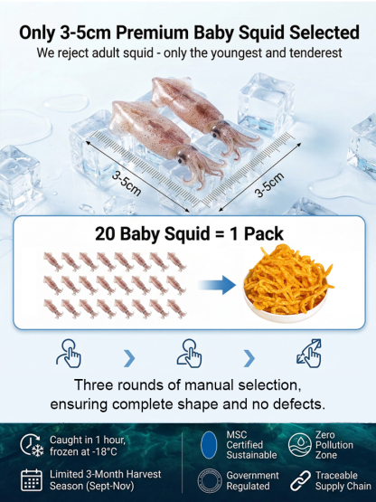 【Crunchier than Chips】Premium Patagonian Crispy Squid Strips | Low Calorie Zero Additives | High ProteinOmega-3 Snack 🦑🌊