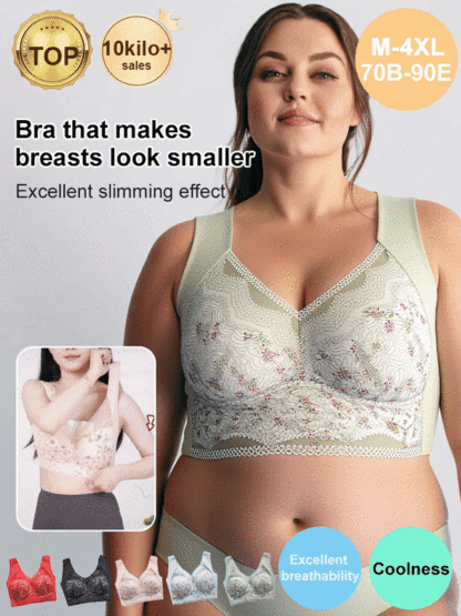 Lace Wireless Bra as Worn by Supermodels ✨ - Minimizes Bust and Prevents Sagging or Spreading 👙. Limited Time Offer: 50% Off for 2 Hours Only 