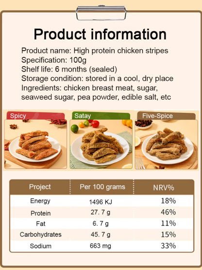 Low-Fat High-Protein Sliced Chicken Jerky