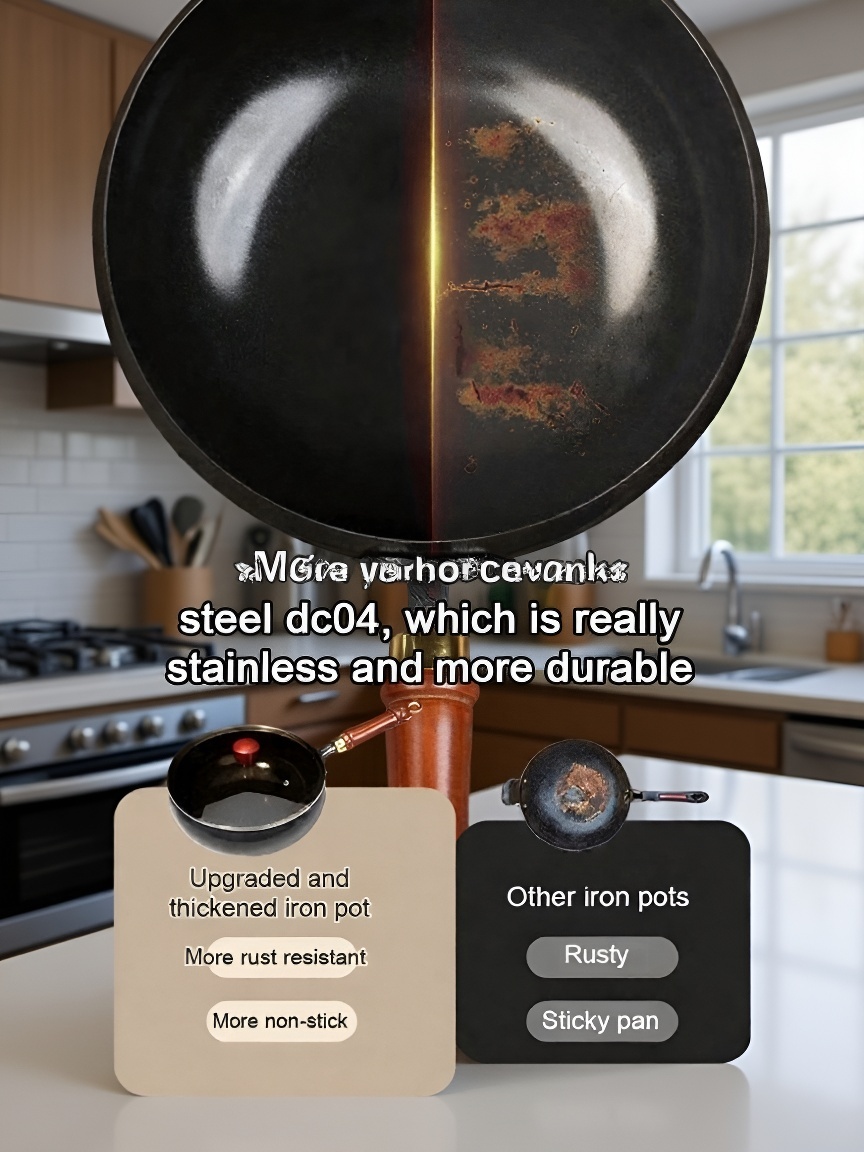 💪🍳 Your Forever Pan: The uncoated healthy pot — Pure Iron, Naturally Non-Stick, No Chemicals! 🚫🧪