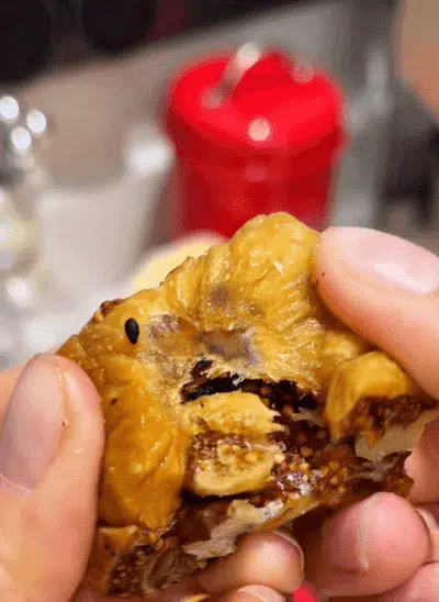 Gourmet sandwich pie with nutty and fruity layers