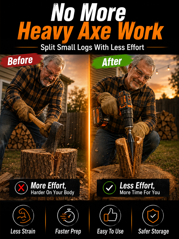 【Free shipping】🔥 Heavy Duty Wood Splitter | High Carbon Steel | 3s Easy Split | 10-Yr Warranty 🌲