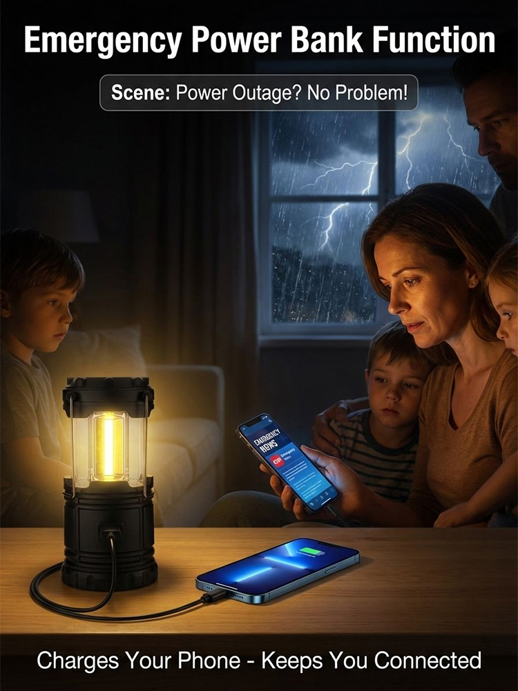 【Like daytime】UltraBright Solar Emergency Lantern | Phone Power Bank | Magnetic Base ☀️🏕️