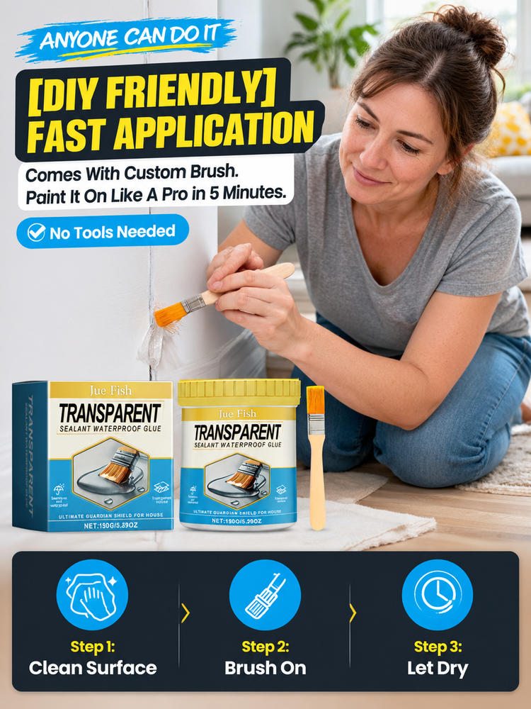 【Dries in 2 hours】💧 Fix Water Leaks in 10s |  Stop Basement Leaks | Save $3000 Repair Costs | Transparent & Durable | DIY Friendly 🛡️