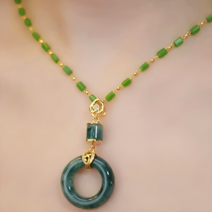 Premium Grade A Natural Jade Necklace | Sterling Silver HealingEternity Pendant | Certified Good Luck Amulet 🍀✨
