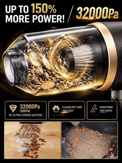 🌪️⚡ 32,000 Pa storm-force suction erases all dirt instantly!
