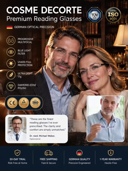 ✨0.01s Auto-Focus Progressive Glasses +1.00~+7.00D Stepless for Reading & Driving✨