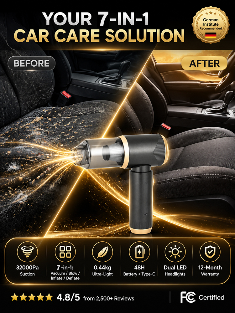 🌪️⚡ 32,000 Pa storm-force suction erases all dirt instantly!