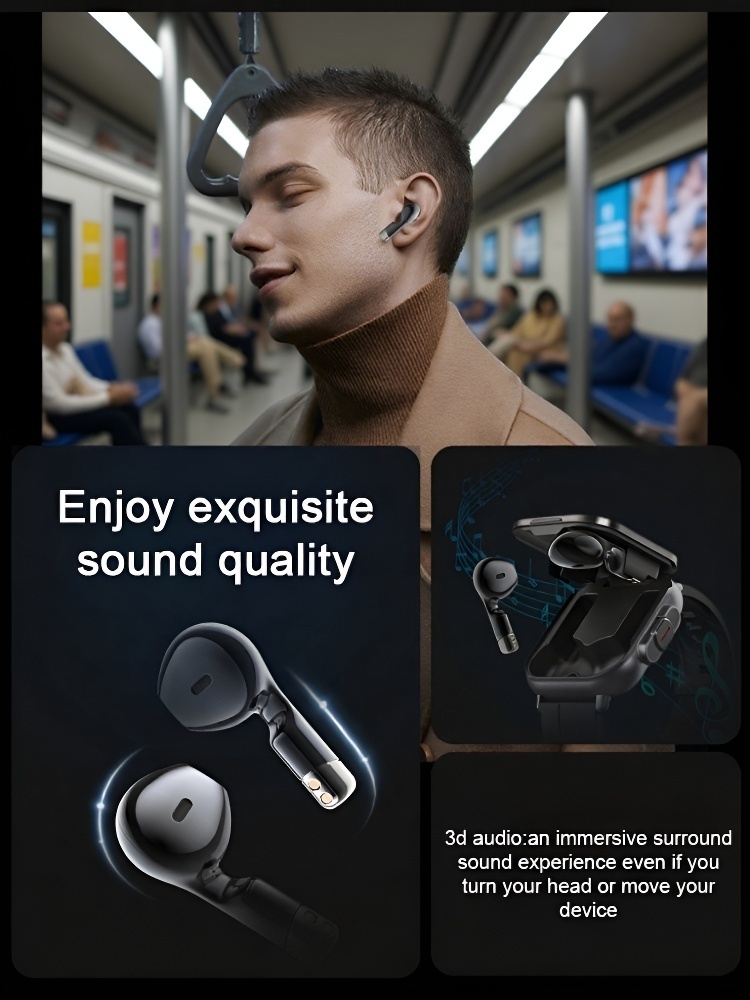 Bluetooth Earphone And Smart Watch 2-in-1 🩸Non-Invasive Glucose/BP Tracking + 🎧Built-in Earbuds + Auto SOS Alert. Your All-in-One Health And Audio Guardian is here.