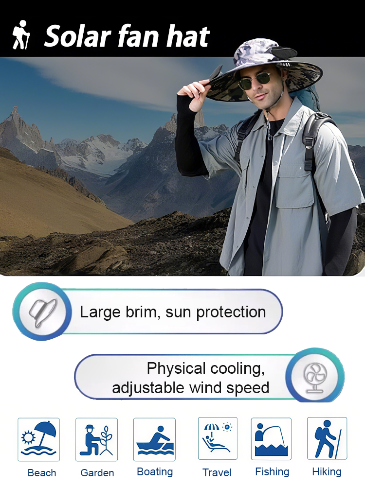Cool Comfort in the Hottest Weather ☀️ Solar-Powered Fan Hat Keeps You Refreshed 🌬️  Enjoy Outdoor Adventures with GORE-TEX Protection 🚶‍♂️  Adjustable Fit for Ultimate Convenience 🎒