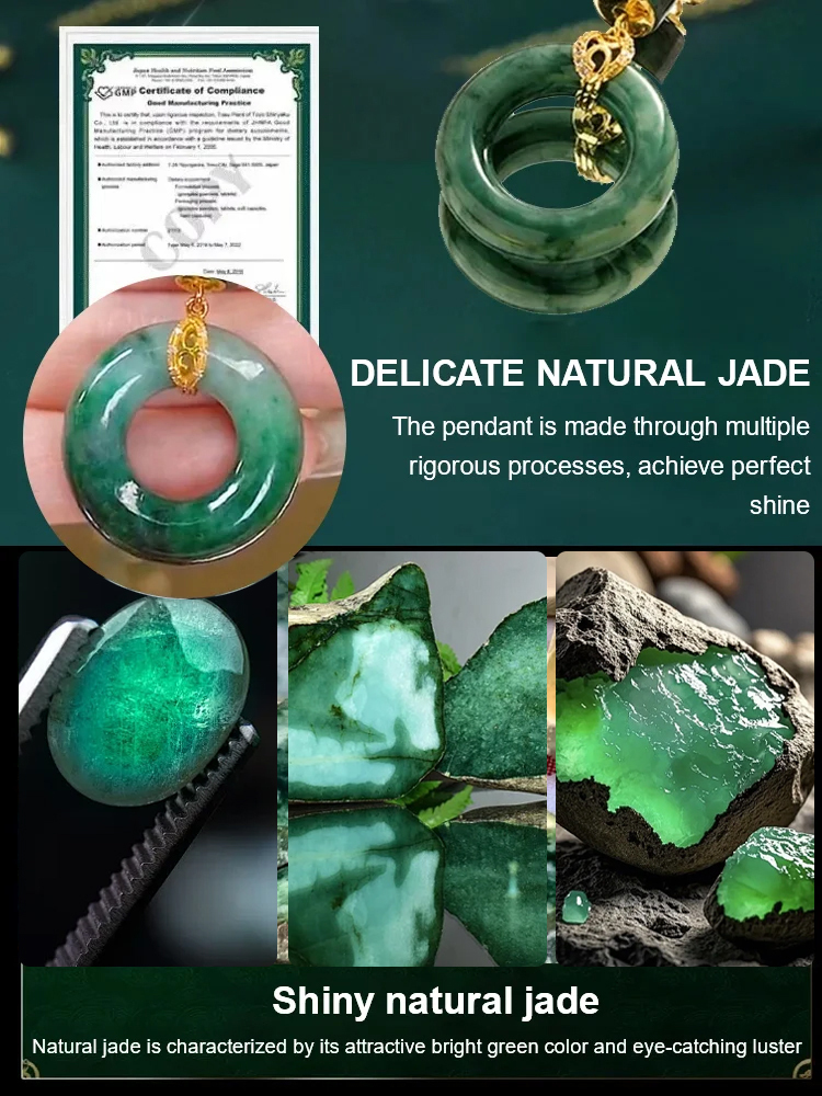 Premium Grade A Natural Jade Necklace | Sterling Silver HealingEternity Pendant | Certified Good Luck Amulet 🍀✨