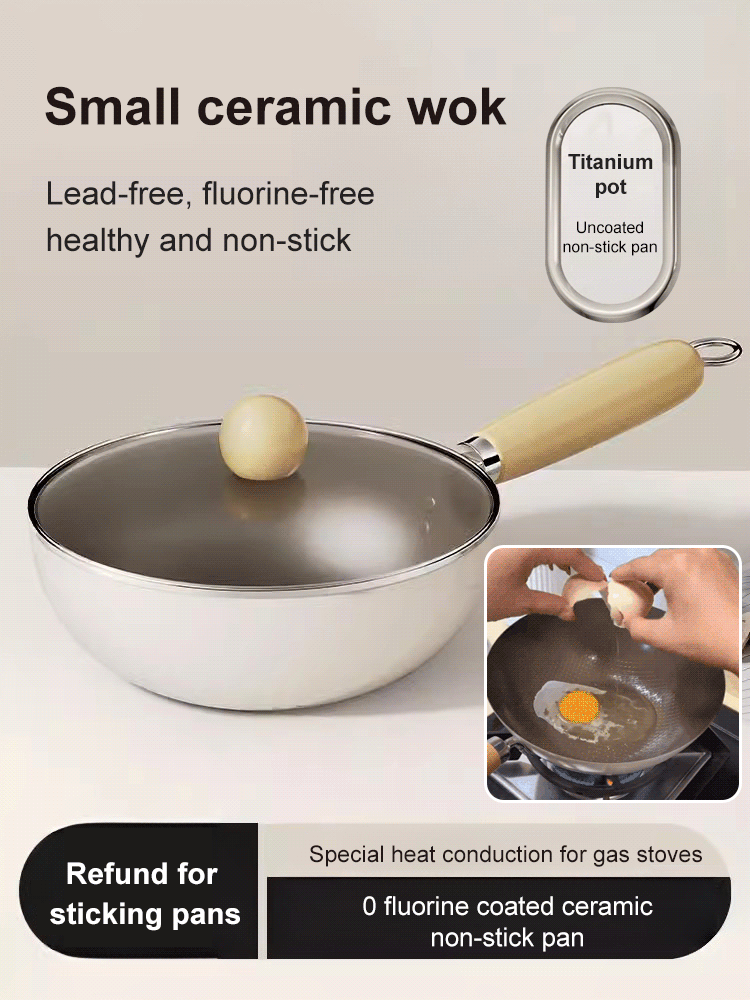 🍳Ceramic Titanium Uncoated Non-Stick Wok✨ Cook Healthy, Clean Easy! Our PFOA-Free, Lightweight Ceramic Titanium Wok.🥇