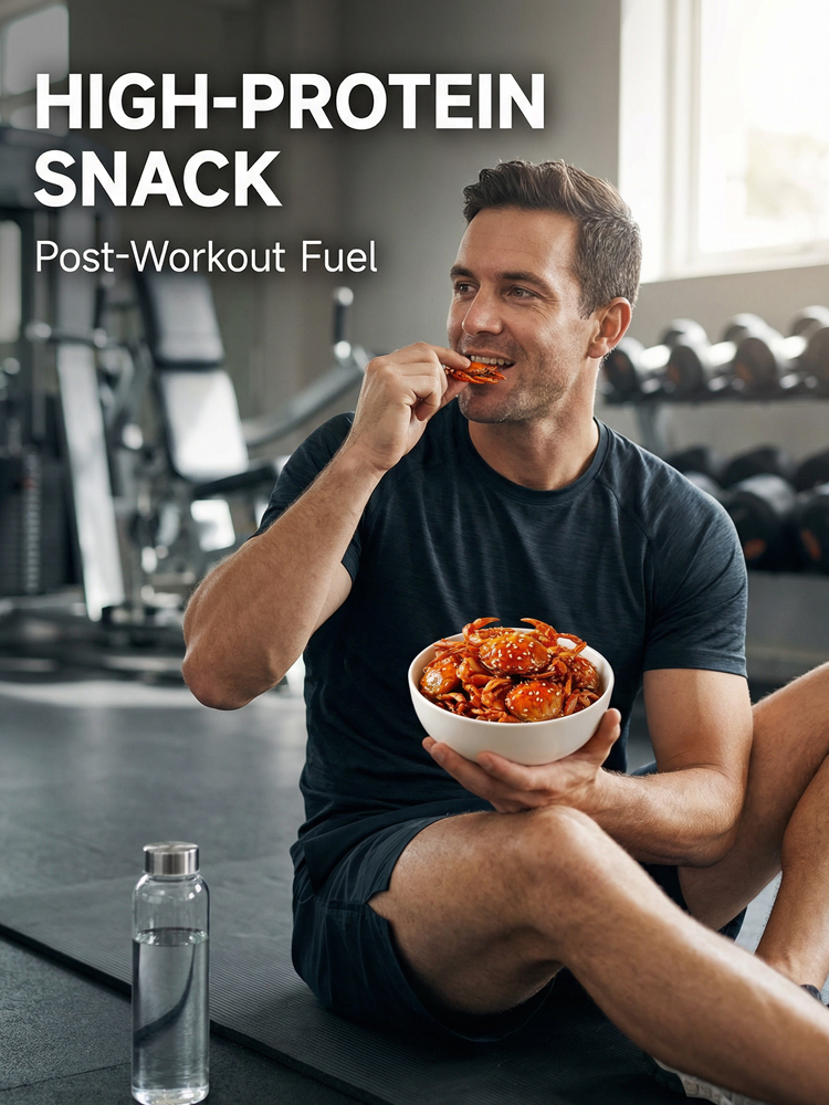 【200 crabs/bucket】 Low-fat, crispy, ready-to-eat crab meat snack from Japan