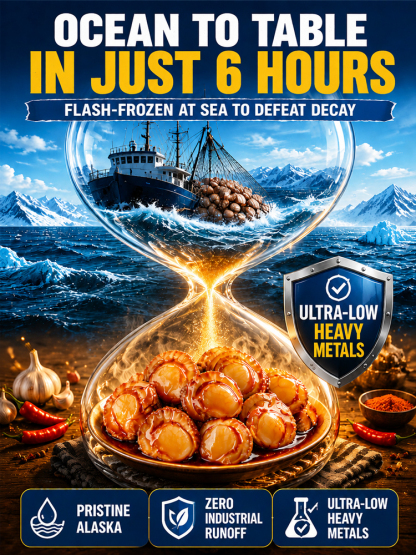 【Free shipping】🌶️ Wild Alaska Ready to Eat Wild Scallops | High Protein Keto Snack | Buy 2 Get 2 Free 🐚