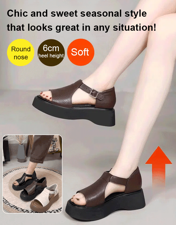 🌟 More fashionable: PLOVER fish mouth thick-soled Roman sandals - the perfect combination of comfort and elegance! 👡