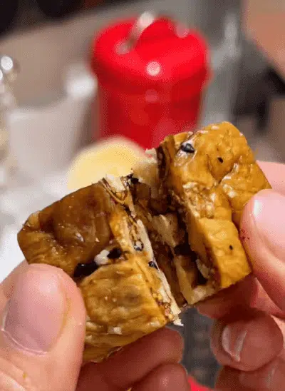 Fig and Walnut Pie served on a plate