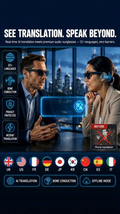 ✅🕶️ AI Smart Glasses | Auto Adjust Focus | AR Translation | 50% Off 🚀
