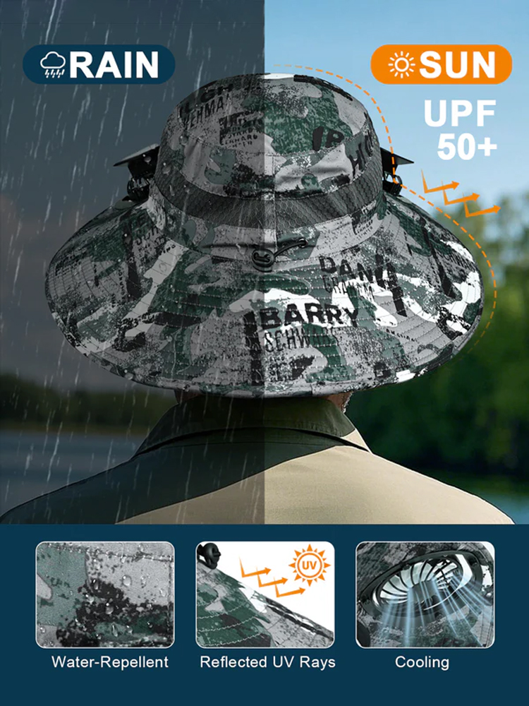 Cool Comfort in the Hottest Weather ☀️ Solar-Powered Fan Hat Keeps You Refreshed 🌬️  Enjoy Outdoor Adventures with GORE-TEX Protection 🚶‍♂️  Adjustable Fit for Ultimate Convenience 🎒