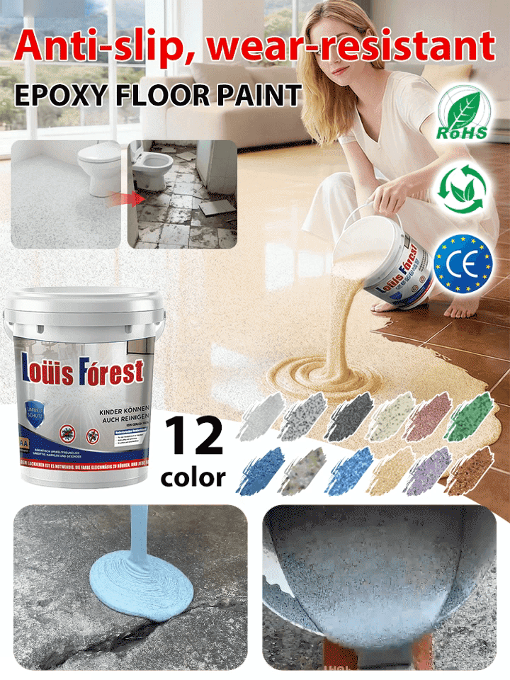 【2-Hour Fast Dry】DIY Professional Epoxy Floor Coating - Waterproof, Non-Slip and Durable 🏠 Upgrade Now!✨