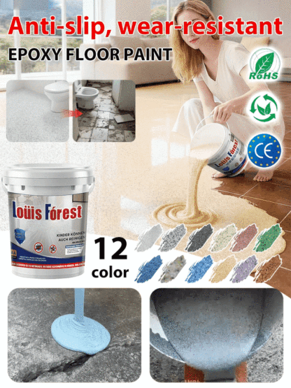 【2-Hour Fast Dry】DIY Professional Epoxy Floor Coating - Waterproof, Non-Slip and Durable 🏠 Upgrade Now!✨