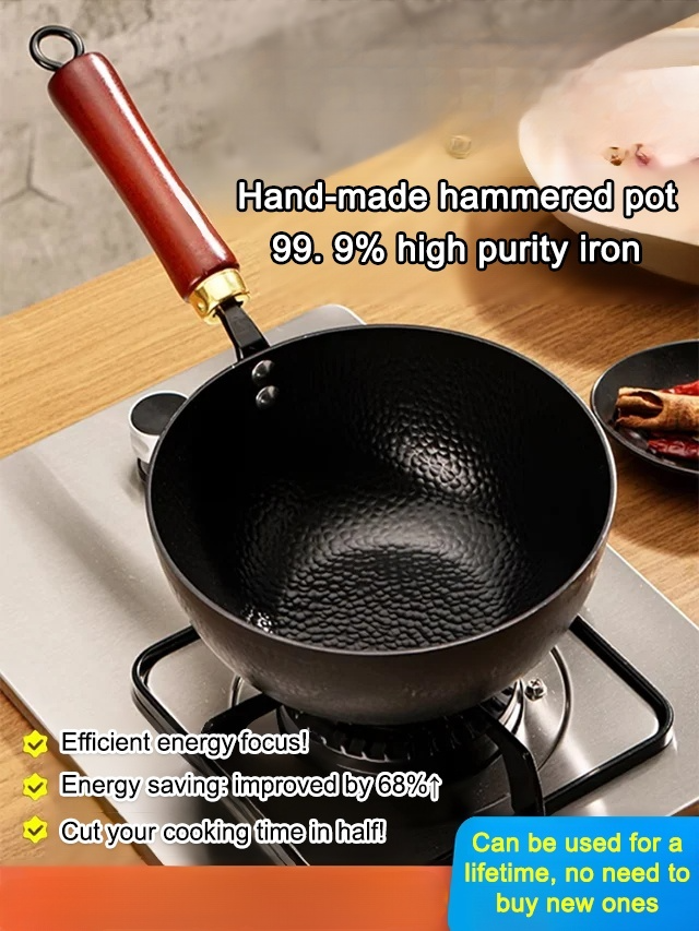 🍳 Discover the Hand-made Hammered Pot: Non-toxic, Lightweight and Durable🔥