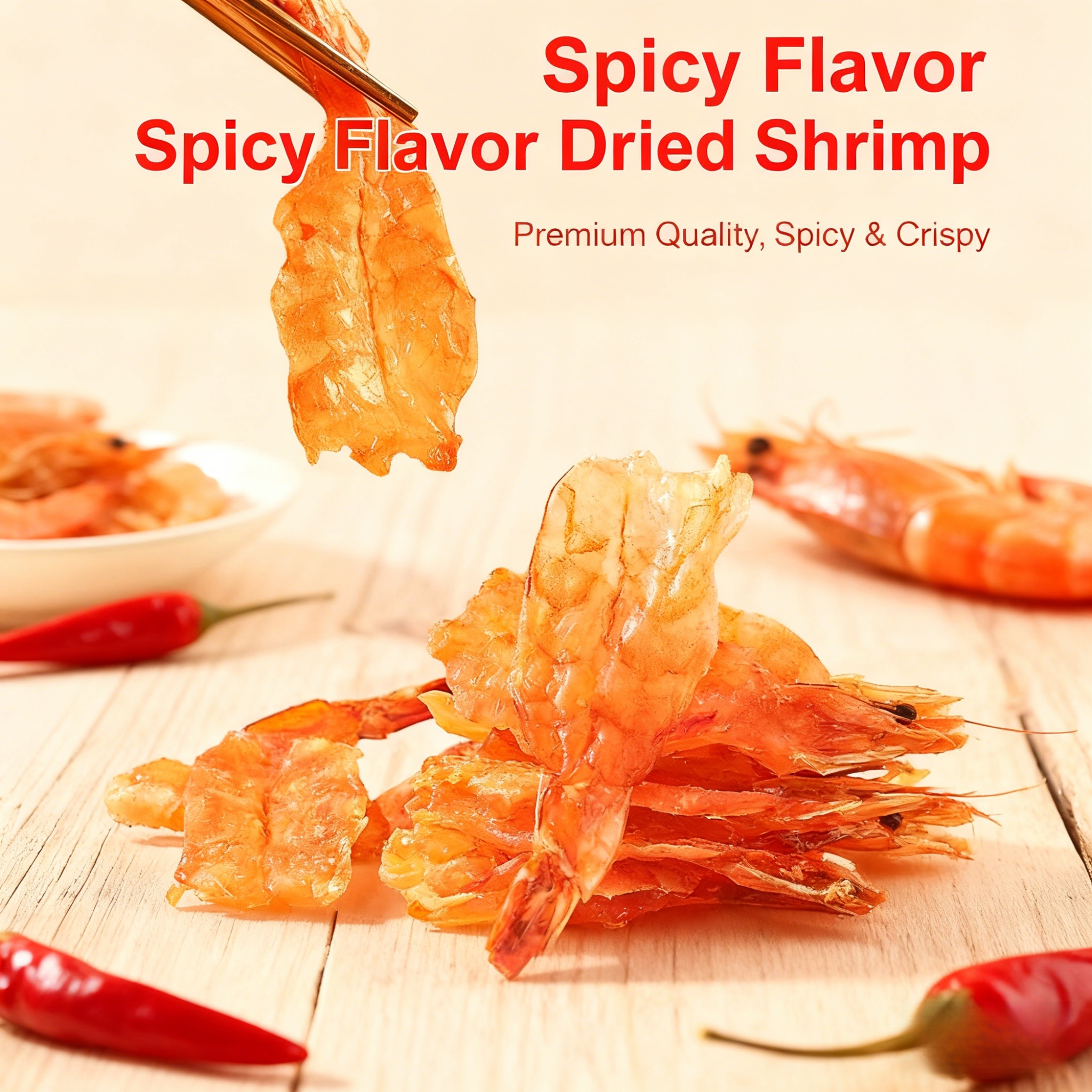 🦐 The Ultimate Crispy Snack! ✨ Wild-Caught, 0-Oil, High-Protein Shrimp. Your healthy addiction! 😋Sea-Caught Butterflied Phoenix Tail Dried Shrimp
