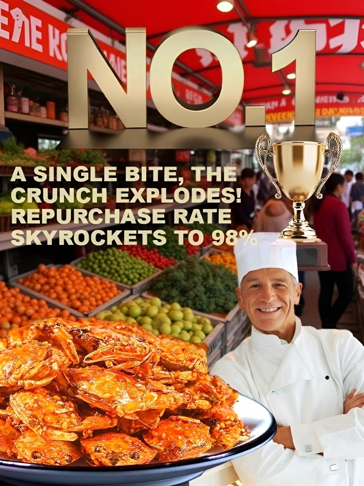 【🦀 WILD-CAUGHT BABY CRAB】 High-Calcium High-Protein Ready-to-Eat Snack – Crispy Whole Sea Crabs (30 Count)