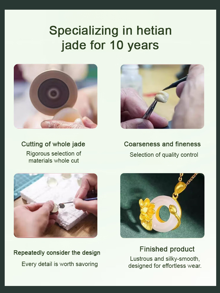 [JCK Jewelry Show Exclusive] ✨ Hand-Polished by Uygur Artisans - Natural Hetian Jade Peace Pendant Necklace 🍀 | Protection & Prosperity with 26 Health-Boosting Trace Elements 💚 | Includes Certified Gift Box 🎁