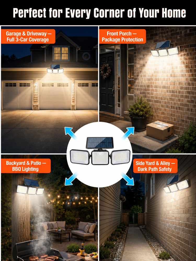 【No electricity required】💡 Solar Motion Sensor Light | 100% Solar Powered  | Super Bright Wide Angle 💡