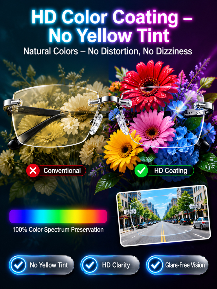 ✨0.01s Auto-Focus Progressive Glasses +1.00~+7.00D Stepless for Reading & Driving✨
