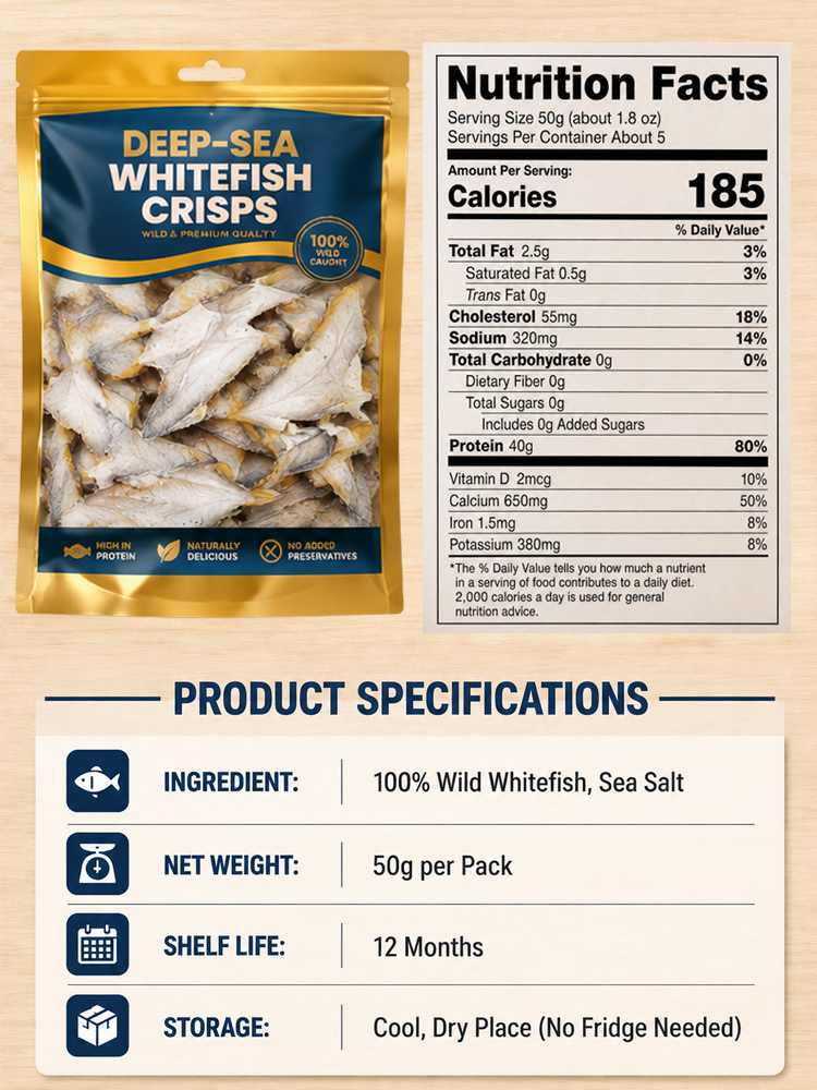 【Today's Special Offer:Buy 6 Get 3 Free】🌊Crispy Deep-Sea Fish Jerky | High Protein | Low Calorie 💪 FDA Certified Crisp Bite