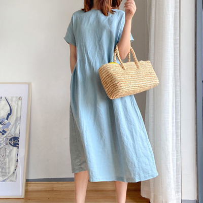 Sustainable Elegance: Antibacterial Linen-Cotton Dress with Japanese Craftsmanship 🌿✨