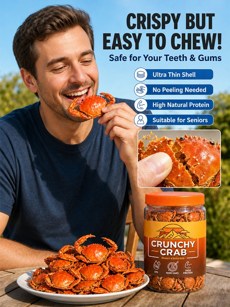 【200 crabs/bag】 Low-fat, crispy, ready-to-eat crab meat snacks 🦀🔥
