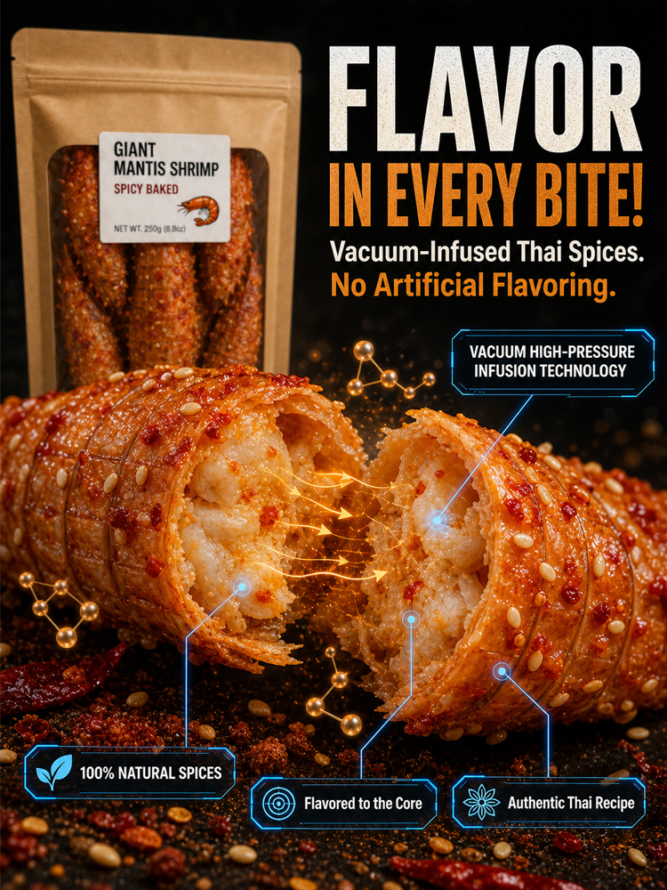 【 Shell-Free】🦐Crispy Giant Mantis Shrimp | Lobster-like Taste | FDA Certified | No Trans Fat 🤤