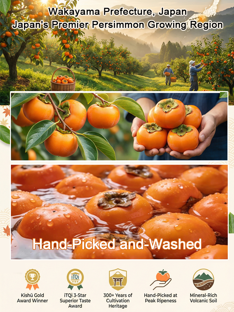 Premium Japanese Wakayama Dried Persimmon Slices | USDA Organic Natural Sweetness | Soft ChewyTexture No Sugar Added 🍊 🍂