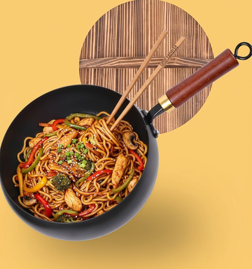 [Uncoated healthy pot] 🍳 The Forever Pan is Here!🔥Century-Grade Hand-Forged Iron Wok  10,000 Hammer Strokes Craftsmanship🪶 feather-light And built to last a lifetime.