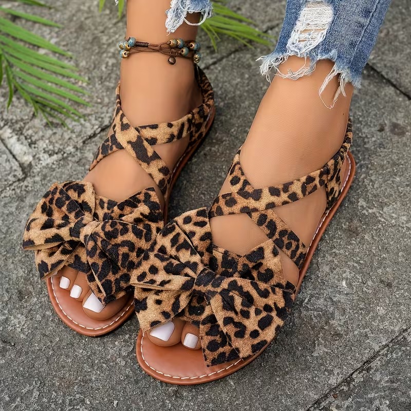 Women's Ankle Strap Bow Sandals