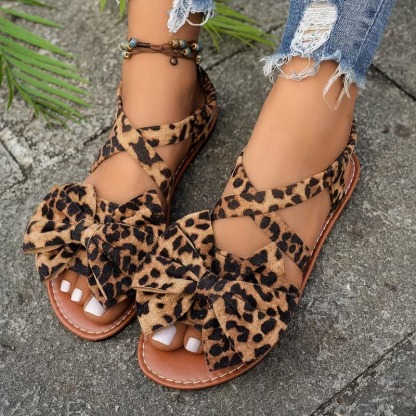 Women's Ankle Strap Bow Sandals