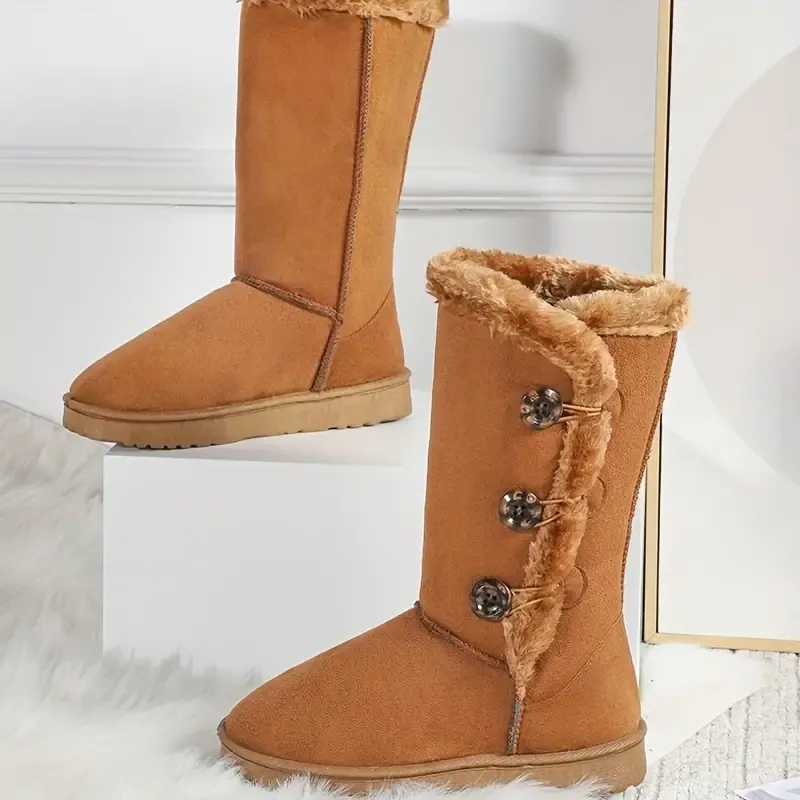 Women's Plush Mid Calf Boots