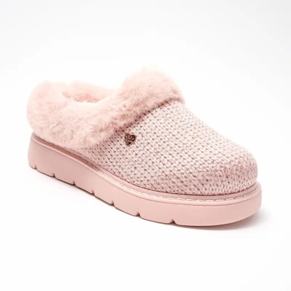 Metallic Sweater Knit Slippers