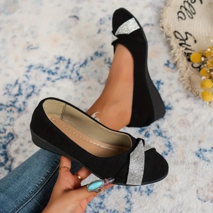 Rhinestone Accents Slip-On Loafers