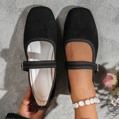 Women's Square Toe Mary Jane Flats