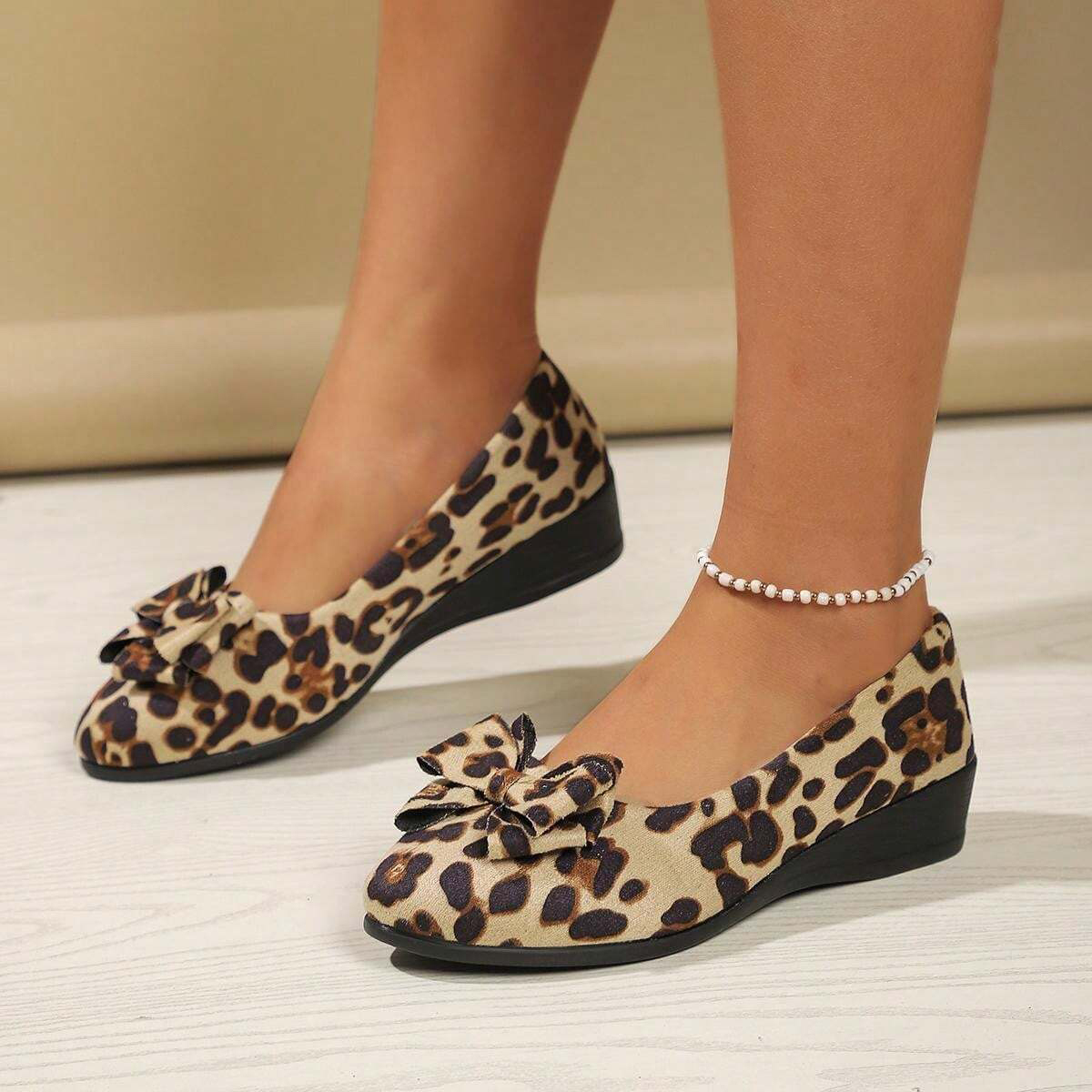 Women's Cute Black Bow Flat Shoes