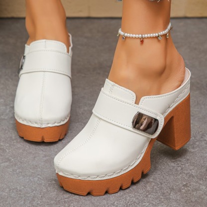 Women's Versatile Slip-On Heeled Sandals