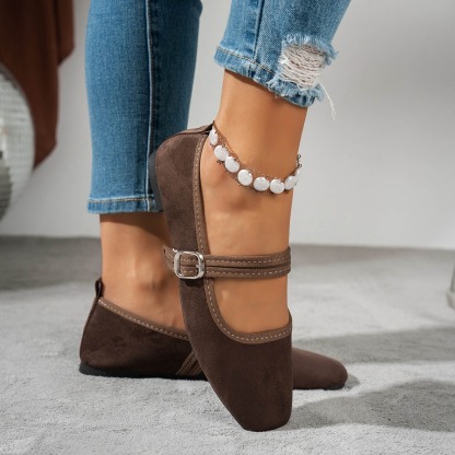 Women's Square Toe Mary Jane Flats