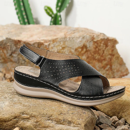 Women's Vacation Chunky Platform Classic Leather Sandals