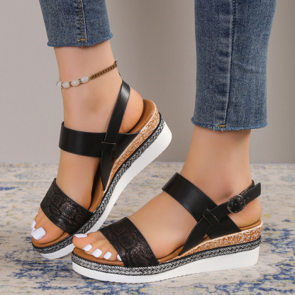 Women's Chunky Platform Classic Leather Sandals